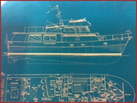Trojan Meridian Trawler - starboard line drawing