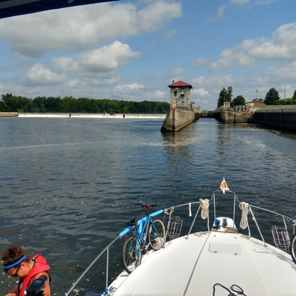 Entering our first lock
