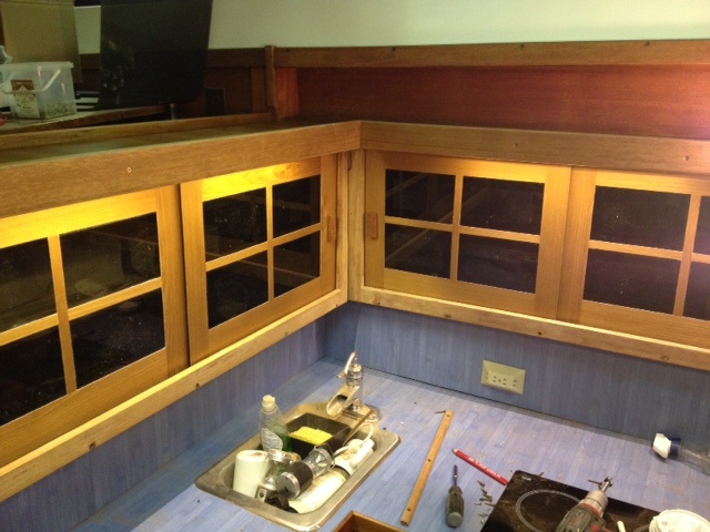 Teak veneer on doors